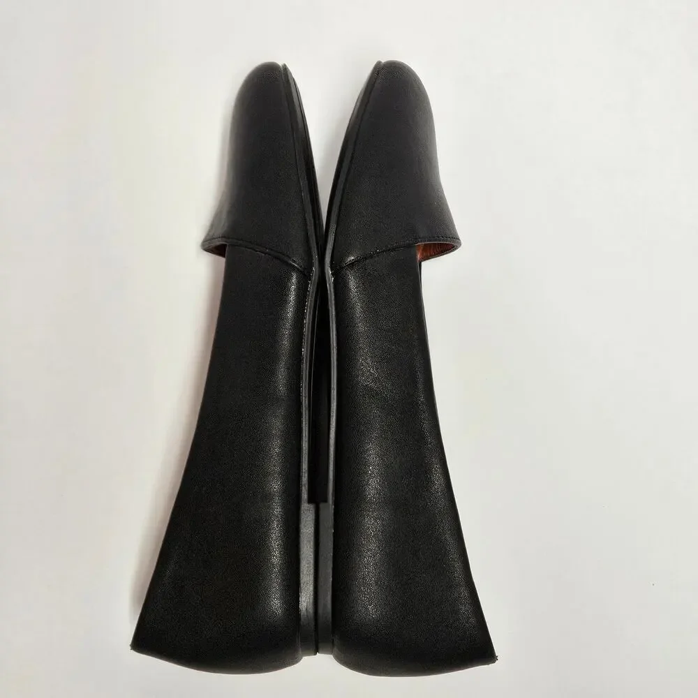 Black Faux Leather No Call Sharon Flats Padded‎ Footbed Size 10M
